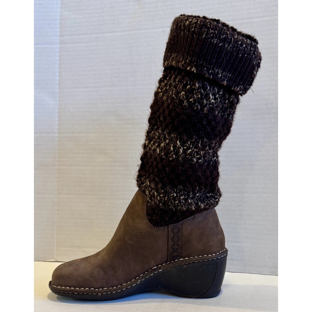 UGG Australia Cresthaven 1938 w/Esp Women's Brown Suede Knit Wedge Heel Size 9 - Picture 3 of 9